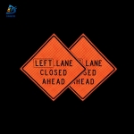 Roll Up Sign & Stand - 36 Inch Reflective Left Lane Closed Ahead Roll Up Traffic Sign